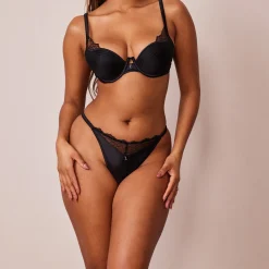 Lounge Underwear Behåar<Quilted Lace Balcony BH - Svart