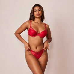 Lounge Underwear Behåar<Quilted Lace Balcony BH - Rödbrun