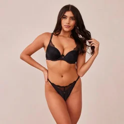 Lounge Underwear Behåar<Quilted Lace Balcony BH - Svart