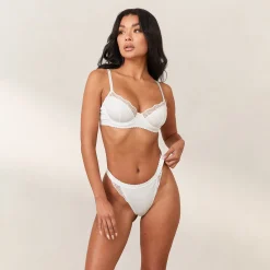 Lounge Underwear Med Bygel | Balcony<Ribbed Balcony BH - Vit