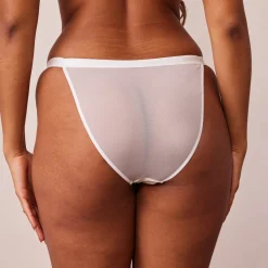 Lounge Underwear Underdelar<Ribbed Floral Triangle Trosor - Vit