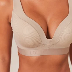 Lounge Underwear Vadderad | Push Up<Ribbed Mindful BH - Minkfärg