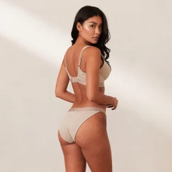 Lounge Underwear Vadderad | Push Up<Ribbed Mindful BH - Minkfärg