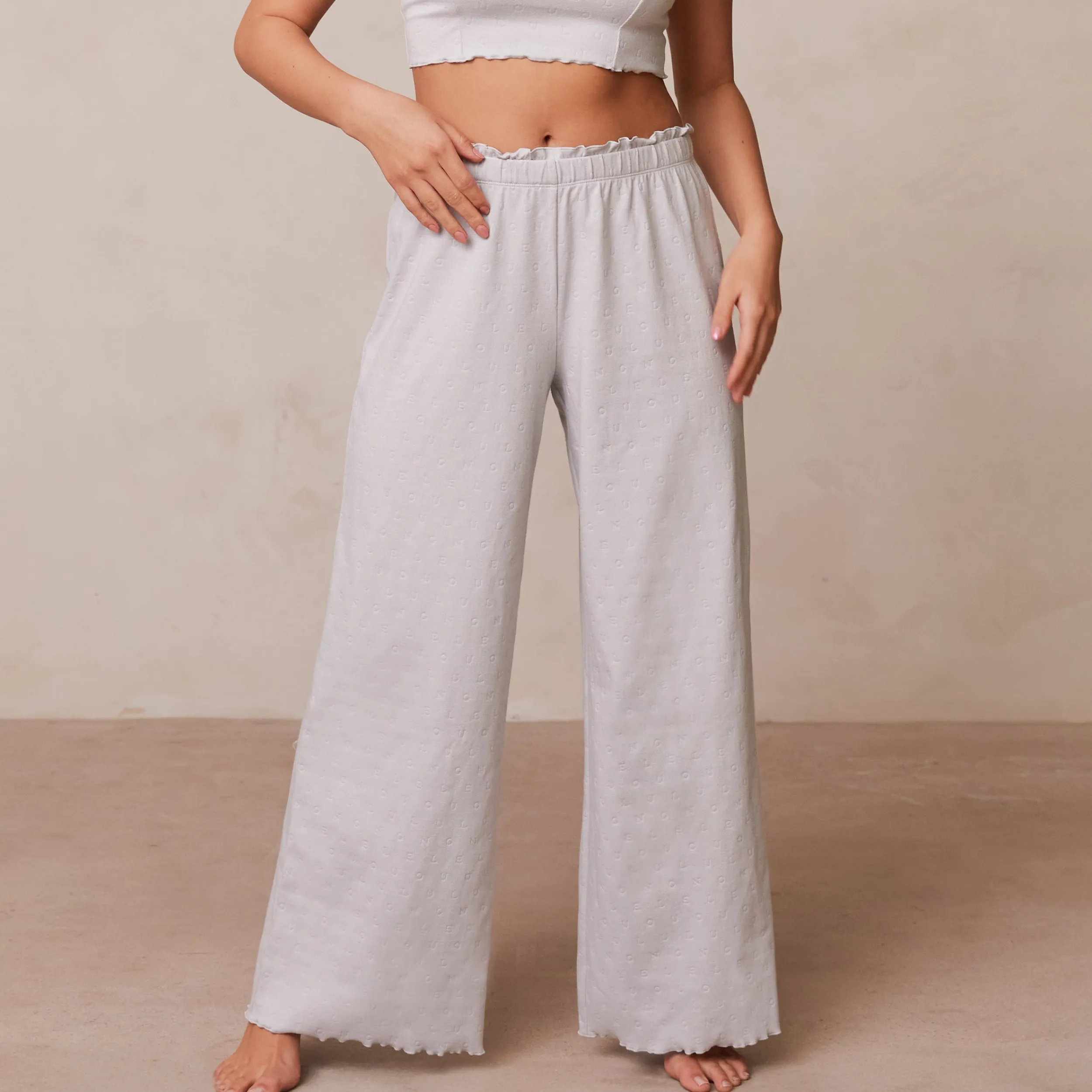 Lounge Underwear Nattkläder<Ruffle Pyjama Byxor - Frostfärg