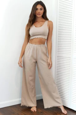 Lounge Underwear Nattkläder<Ruffle Pyjama Byxor - Minkfärg