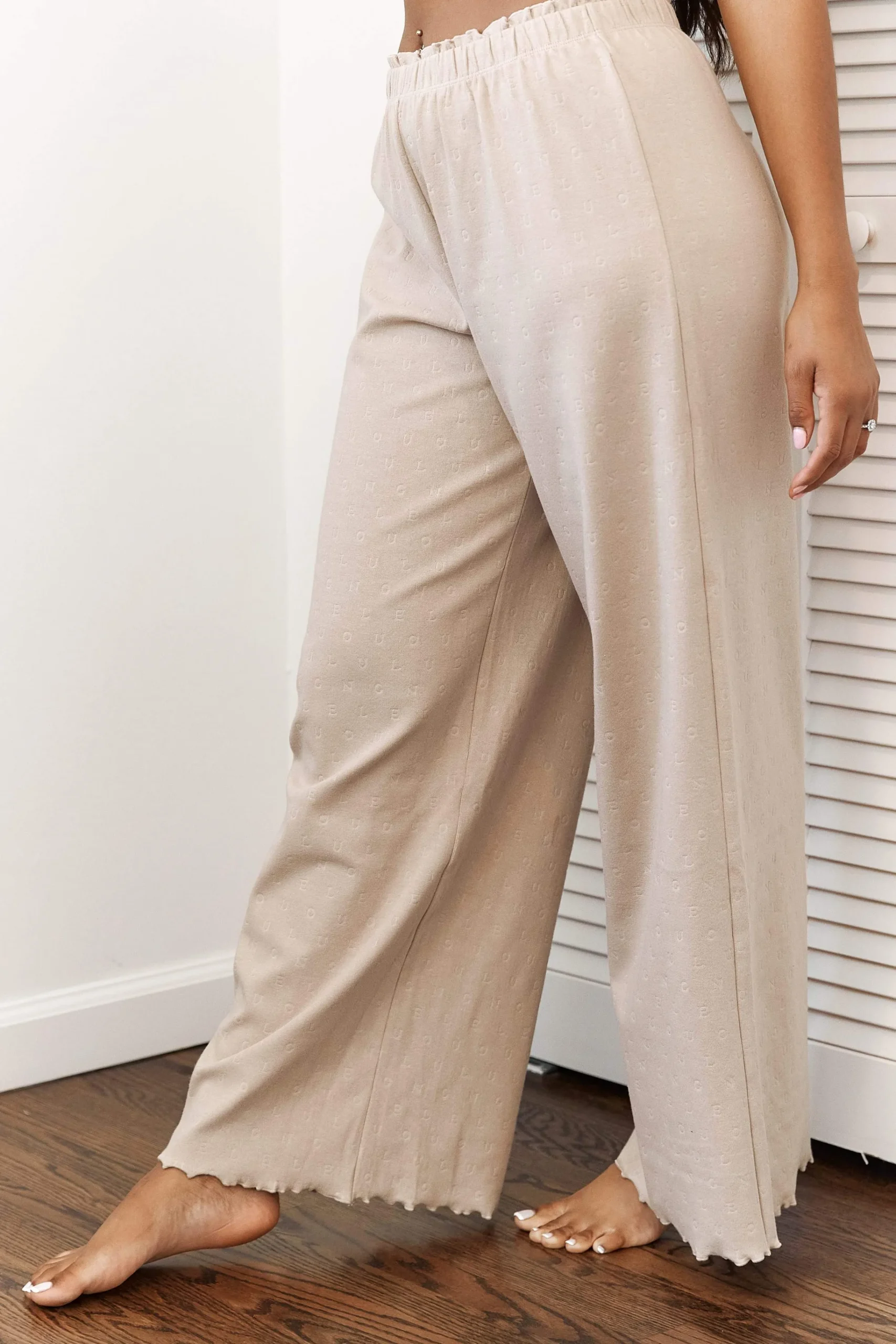Lounge Underwear Nattkläder<Ruffle Pyjama Byxor - Minkfärg