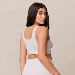 Lounge Underwear Nattkläder<Ruffle Pyjamatopp - Frostfärg