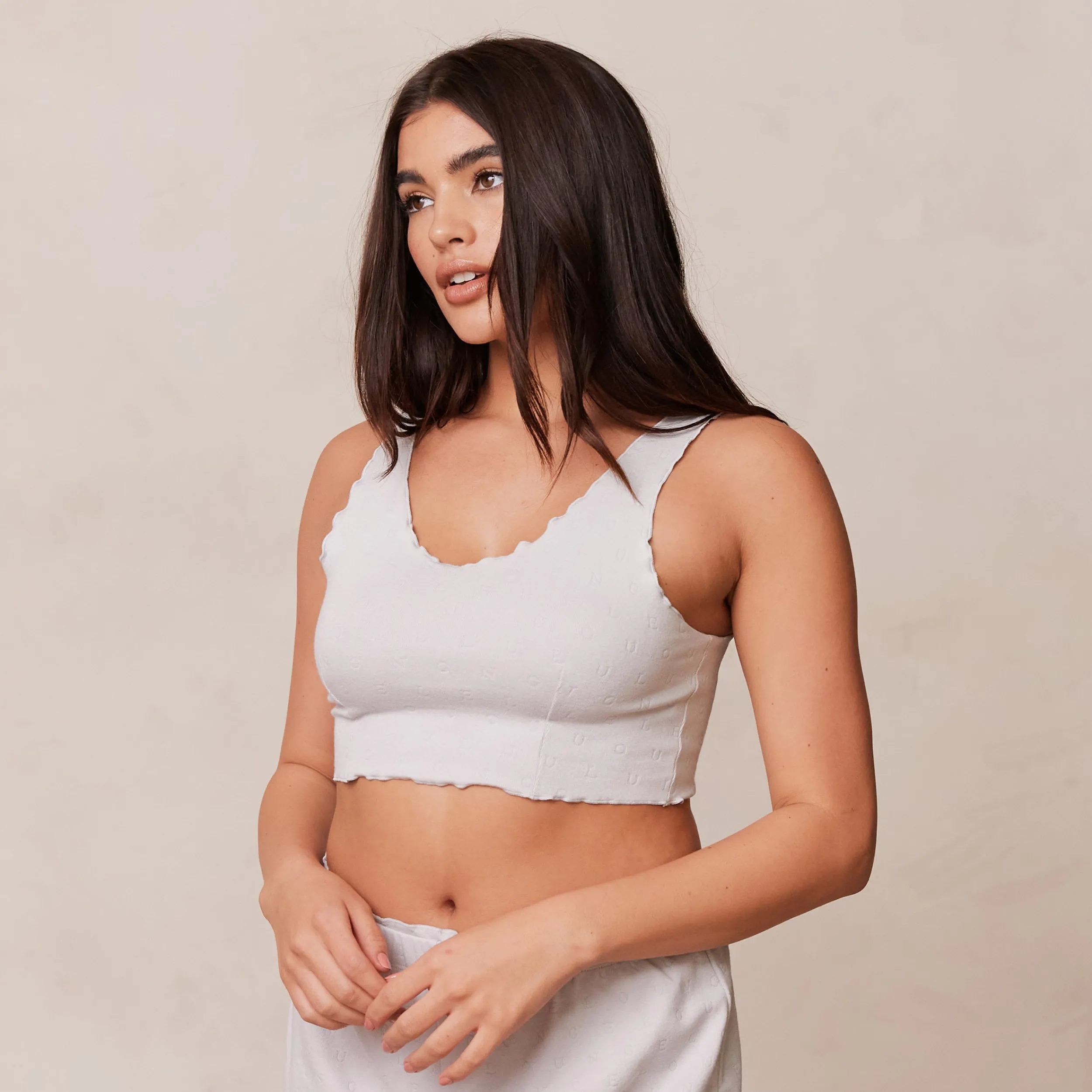 Lounge Underwear Nattkläder<Ruffle Pyjamatopp - Frostfärg