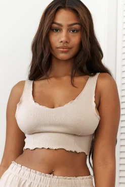 Lounge Underwear Nattkläder<Ruffle Pyjamatopp - Minkfärg