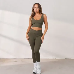 Lounge Underwear Kläder<Silhouette Leggings med Korsning - Cederfärgad