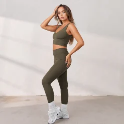 Lounge Underwear Kläder<Silhouette Leggings med Korsning - Cederfärgad