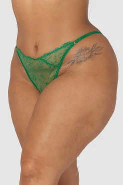 Lounge Underwear Trosor<Slinky Trosor med öppen rygg - Smaragdgrön