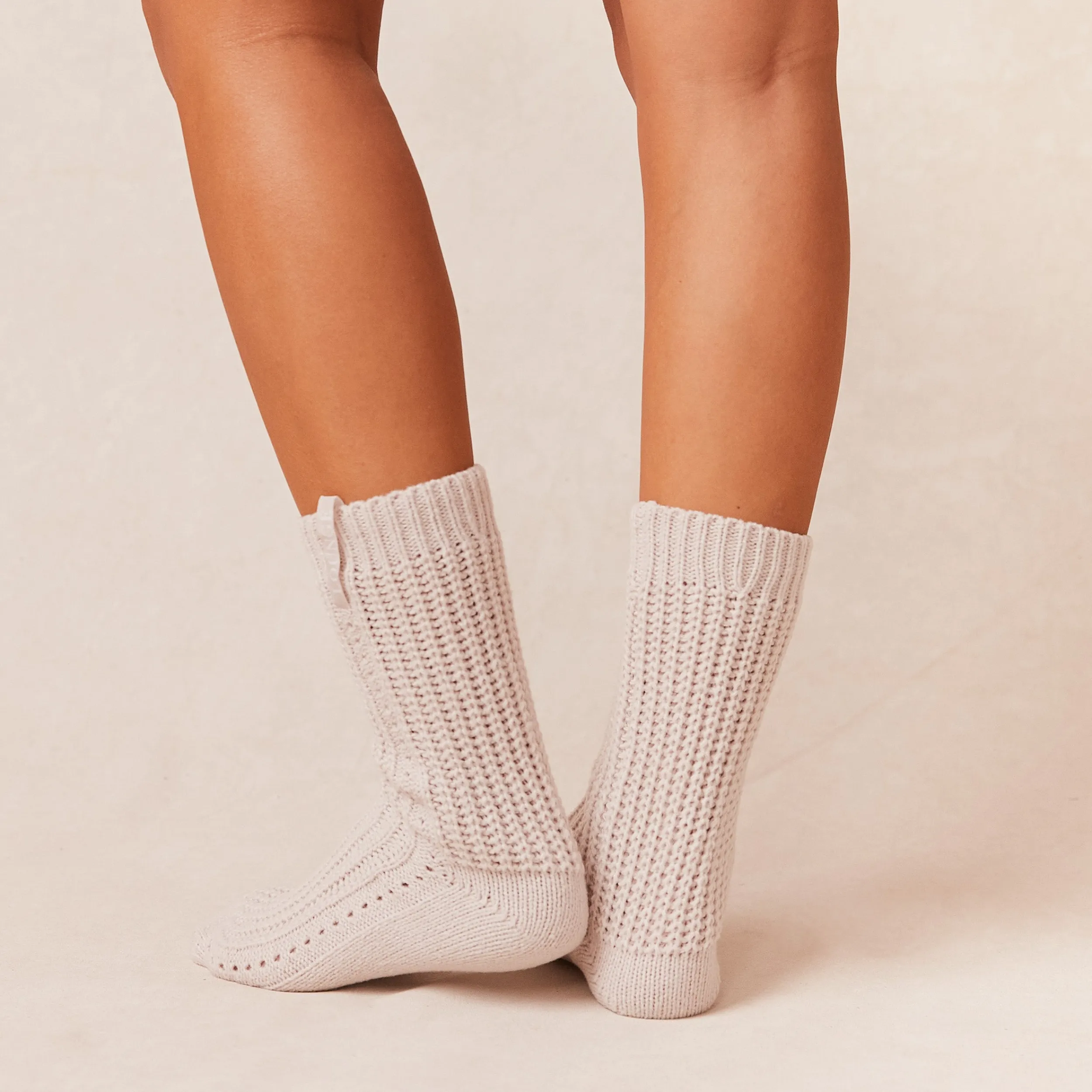 Lounge Underwear Strumpor Och Accessoarer | Accessoarer<Snooze Stickade Strumpor - Krämfärg