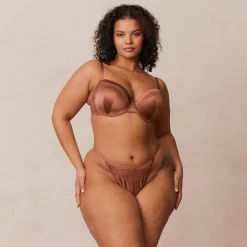 Lounge Underwear Vadderad | T-Shirt<Soft Satin T-shirt BH - Mocha