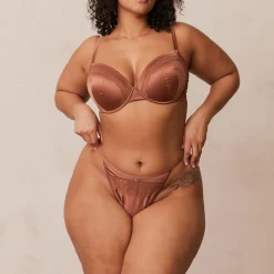 Lounge Underwear Vadderad | T-Shirt<Soft Satin T-shirt BH - Mocha