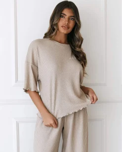 Lounge Underwear Pyjamastoppar<Soft Waffle Pyjamatopp - Minkfärg