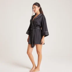 Lounge Underwear Morgonrockar Och Badrockar | Pyjamasset<Sparkle Morgonrock i Satin - Svart