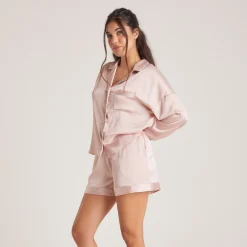 Lounge Underwear Pyjamasbyxor | Pyjamasset<Sparkle Pyjamashorts i Satin - Rosa