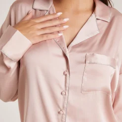 Lounge Underwear Pyjamastoppar | Pyjamasset<Sparkle Pyjamaskjorta i Satin - Rosa