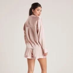 Lounge Underwear Pyjamastoppar | Pyjamasset<Sparkle Pyjamaskjorta i Satin - Rosa