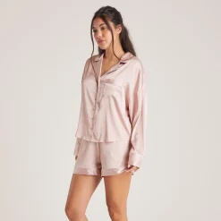 Lounge Underwear Pyjamastoppar | Pyjamasset<Sparkle Pyjamaskjorta i Satin - Rosa