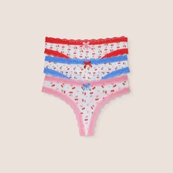 Lounge Underwear Flerpack | Stringtrosor<Stringtrosor med Körsbärstryck (3-pack) - Multi