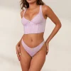 Lounge Underwear Med Bygel | Longline<Sweet Longline BH - Blommig Lila BlommigLila