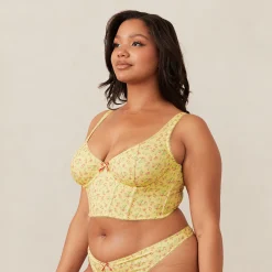 Lounge Underwear Longline<Sweet Longline BH - Blommig Gul BlommigGul