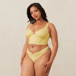Lounge Underwear Longline<Sweet Longline BH - Blommig Gul BlommigGul