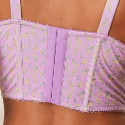 Lounge Underwear Med Bygel | Longline<Sweet Longline BH - Blommig Lila BlommigLila