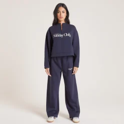 Lounge Underwear Huvtröjor Och Tröjor<Tröja med Kvart Dragkedja - Bläckblå