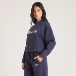 Lounge Underwear Huvtröjor Och Tröjor<Tröja med Kvart Dragkedja - Bläckblå