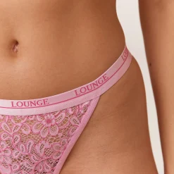 Lounge Underwear Stringtrosor<Tvåfärgad Balcony Stringtrosor - Rosa