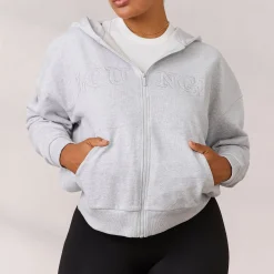 Lounge Underwear Kläder<Varsity Huvtröja med Dragkedja - Frostfärgad
