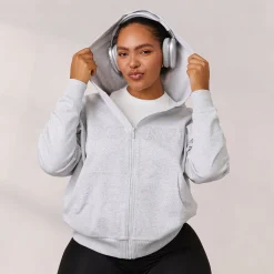 Lounge Underwear Kläder<Varsity Huvtröja med Dragkedja - Frostfärgad