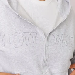 Lounge Underwear Kläder<Varsity Huvtröja med Dragkedja - Frostfärgad