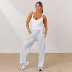 Lounge Underwear Kläder<Varsity Joggingbyxor med Rakt Ben - Frostfärgad