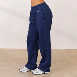 Lounge Underwear Kläder<Varsity Joggingbyxor med Rakt Ben - Marinblå