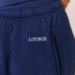 Lounge Underwear Kläder<Varsity Joggingbyxor med Rakt Ben - Marinblå