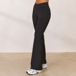 Lounge Underwear Kläder<Varsity Utsvängda Leggings med Korsning - Svart