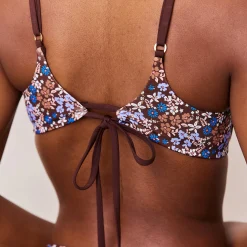 Lounge Underwear Bikinis<Vändbar Bygel-Bikinitopp - Brun/Blommig Brun/Blommig