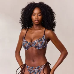 Lounge Underwear Bikinis<Vändbar Bygel-Bikinitopp - Brun/Blommig Brun/Blommig