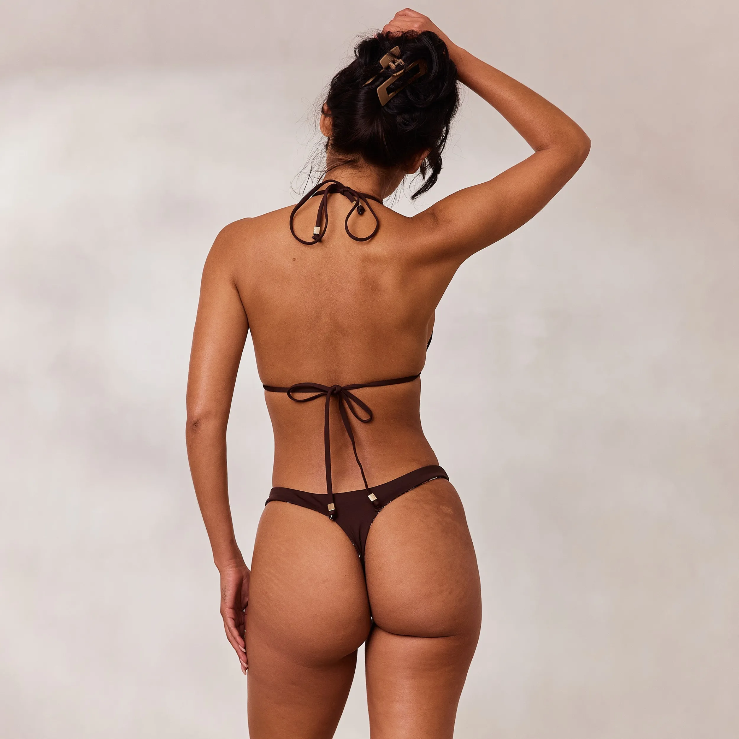 Lounge Underwear Bikinis<Vändbar Triangle Bikinitopp - Brun/Blommig Brun/Blommig